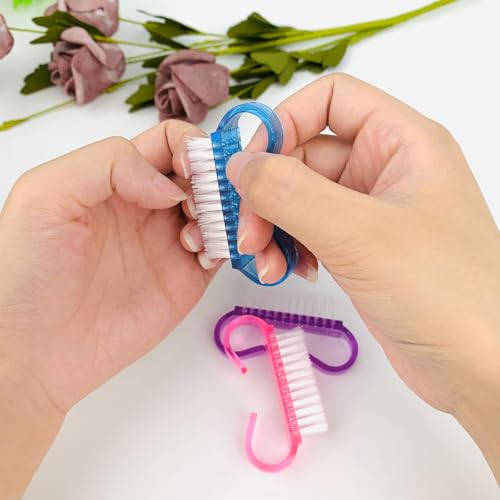 Handle Grip Nail Brush, 24 Pack Small Fingernail Brushes, Hand Scrub Cleaning Brush Kit for Nails and Toes Women Men, Multicolor - color: Pink, Purple, Blue, Green