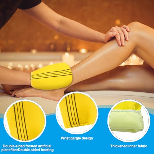 Tatuo 8 Pcs Korean Exfoliating Mitt Korean Scrub Mitt Asian Exfoliating Gloves 5.12 x 6.69 Inches Colorful Body Scrub Washcloth For Smooth Cleaning Skin, Reducing Dirt And Grease
