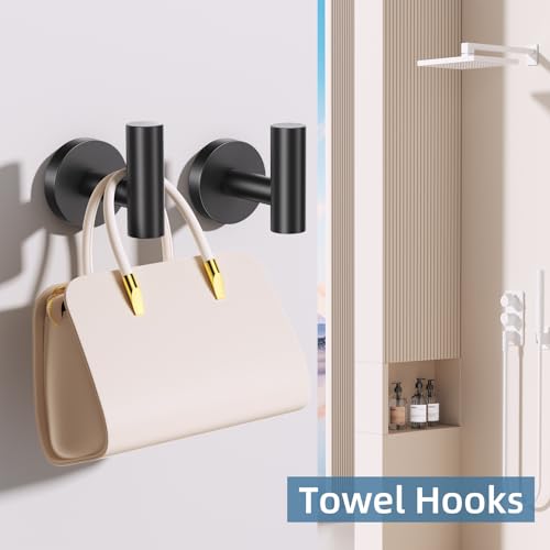 10 Pieces Matte Black Bathroom Hardware Accessories Towel Bar Set Black Towle Racks for Bathroom Wall Mounted Stainless Steel Toilet Paper Holder Towel Holder Kit - color: Matte Black, size: 10 Pieces A