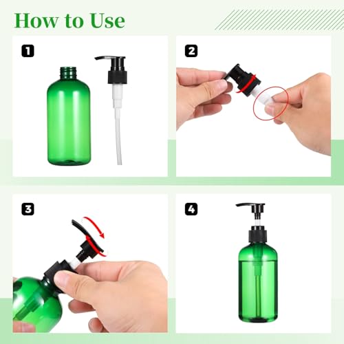 30 Pcs Empty Plastic Lotion Bottles with Pump, 8 oz/250 ml | Refillable Design, Smooth Pump Dispenser, Portable Use, For Shampoo, Conditioner, Cream, Lotion And Liquid Soap - color: Green