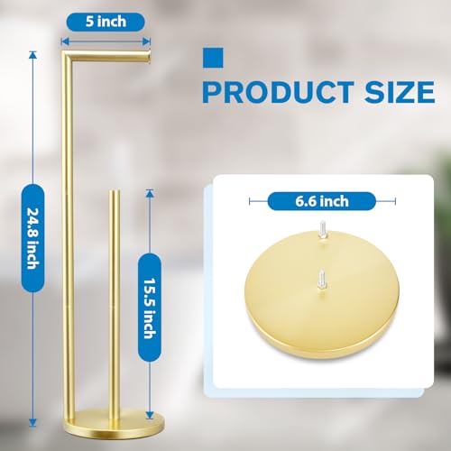Toilet Paper Holder Stand,Toilet Paper Holder Free Standing,Gold Toilet Stand Holder for 4 Rolls,Toilet Paper Storage by Bathth - color: Gold