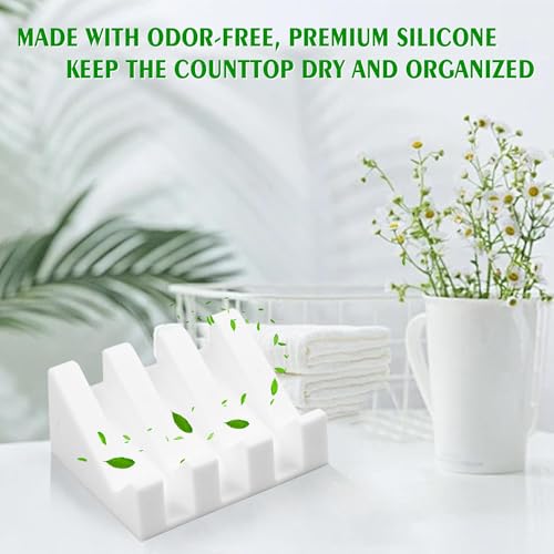 Self Draining Soap Dish Holder,Silicone Soap Dish,for Bathroom,Kitchen, Sponges，Can Extend Soap Life，Keep Soap Bars Dry and Easy Cleaning (Cream White,4-Pack) - color: Cream White,4-pack