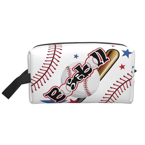 Kids Travel Toiletry Bag for Boys Girls - Waterproof Makeup Pouch Hanging Cosmetic Wash Bags Dopp Kit Shaving Bag for Toiletries Accessories(Baseball) - color: Baseball