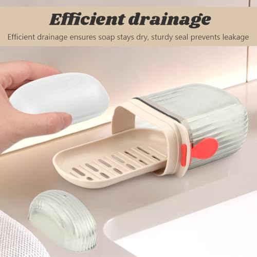 2 Pcs Travel Soap Case,Versatile Portable Travel S-OAP Box Leakproof Soap Container with Lid for Bathroom Shower Gym School Camping Vacation and Outdoor Activities(Size:2 pcs)