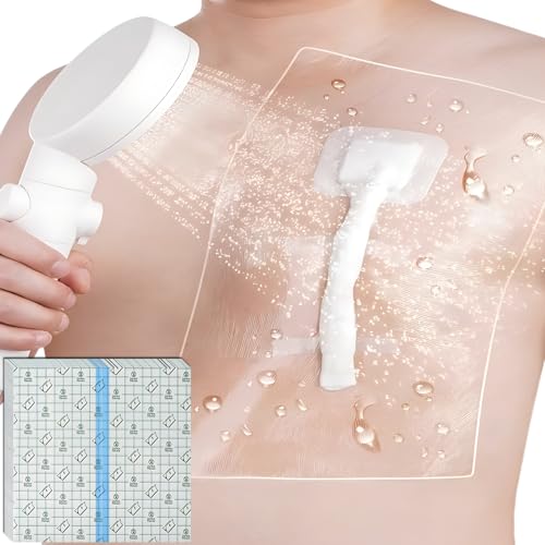 Waterproof Dialysis Catheter Shower Cover Large Coverage Shields for Peritoneal Dialysis Port Accessories PD Chest Catheter Central PICC Line Feeding Tube 10"x10"(Pack of 25) - size: 10 x 10 Inch (Pack of 25)