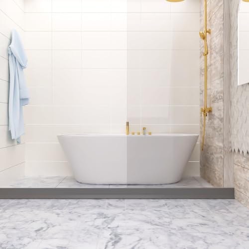 Raycity 3" High Shower Threshold Water Dam 59 IN Collapsible Shower Water Splash Guard for Curbless Shower Threshold Barrier Water Stopper for Wet and Dry Separation Bathroom and Kitchen (Grey) - color: Gray, style: 59 inch