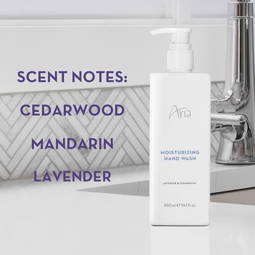 Aria Skin Care Set - Hand Wash & Body Lotion - Scented with Cedarwood, Green Mandarin, Lavender - Hotel Body Care Amenities - 10 oz, White - size: Skin Care Set
