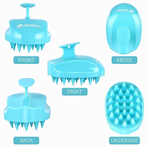 Scalp Massager Shampoo Brush, Hair Scalp Scrubber Shower Hair Brush Head Massager for Stress Relax Hair Growth, Dandruff Brush Scalp Exfoliator for Women Men Kids Pets, Blue - color: Blue