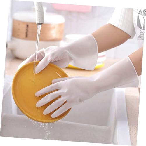 Hemobllo Waterproof Household Cleaning Gloves 4-pair Set, Large Size Latex and Plastic Steel Protective Gloves for Kitchen, Bathroom, and Housework Use