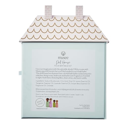 Musee Dollhouse Bath Balm Set 4x8oz Bath Bombs | Gifts for Women | Bath Bombs for Women | Handmade, Bubble Bath Magic | Cruelty-Free & Kid-Friendly - style: Doll House