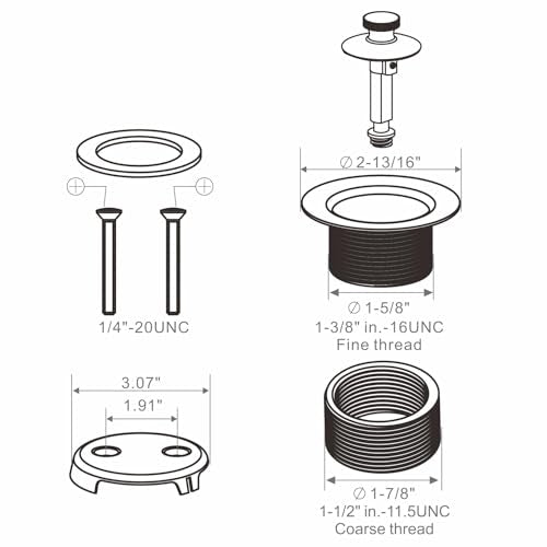 Bathtub Tub Drain Conversion Kit Assembly, Wellup Lift and Turn Twist Tub Drain Trim Kit with Two-Hole Overflow Faceplate, Brushed Nickel - color: Brushed, style: 2 Holes