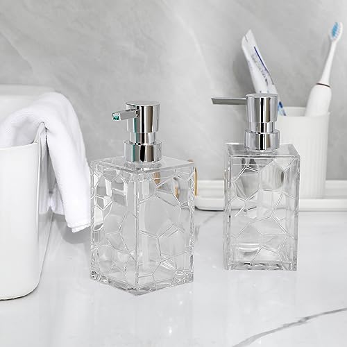 Hand Soap Dispenser, Clear Acrylic Plastic Liquid Pump Bottles Refillable Lotion Dispenser for Bathroom Decor Kitchen College Dorm - color: Clear, size: 1 Pack