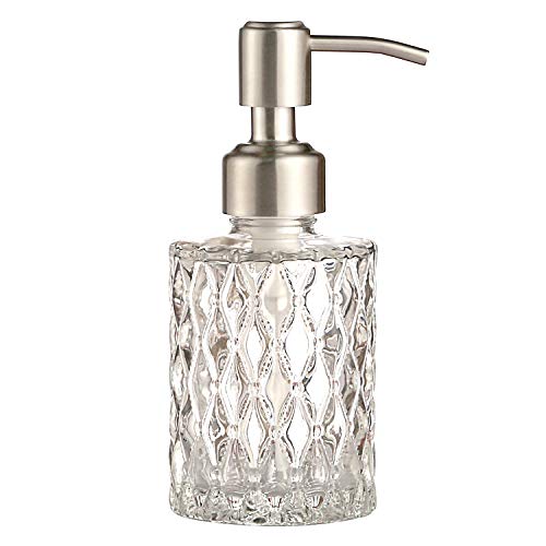 YunNasi Soap Dispenser with Stainless Steel Pump, Clear Crystal Design, Vintage and Elegant, Refillable Liquid Hand Soap Dish Soap Dispensers for Bathroom Counter, Kitchen Sink (Style2) - color: Style2