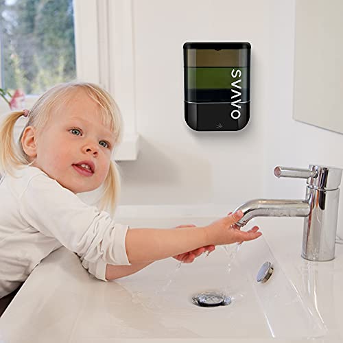 SVAVO Automatic Soap Dispenser Touchless, Hand Sanitizer Dispenser Wall Mount, Electric Sensor Battery Operated for Offices Home Kitchen Bathroom Hotel Restaurant Commercial, 34oz/1000ml Black - color: Black, size: 1000ml