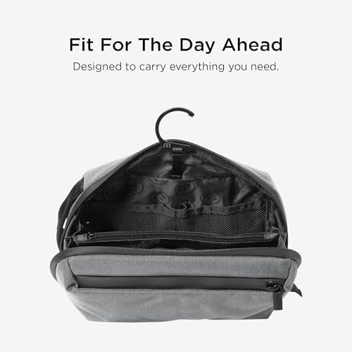TravisMathew Approach Water-Resistant Travel Toiletry Bag with Hook, Shadow Grey - color: Shadow Grey