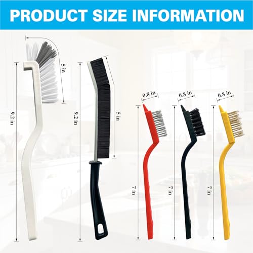 Crevice Cleaning Brush Set, Hard Bristle Small Scrub Brushes, Deep Cleaning Supplies for Kitchen, Bathroom, Grout, Bottle, Corners & Tight Spaces, 8Pcs - color: 8-pack