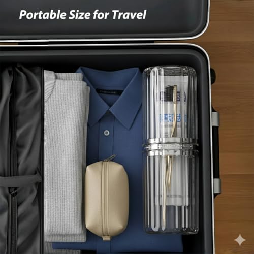 Toothbrush Travel Case, Travel Toothbrush Holder with Toothbrush Head Cover Cap for Travel, Business Trip, School, Camping, Home (Silver) - color: Silver