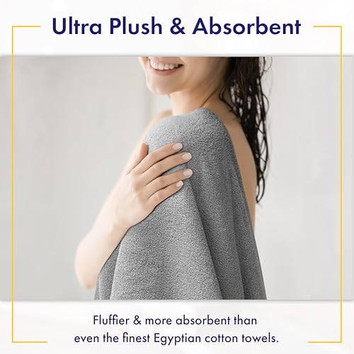 Alusa Home 100% Organic Luxury Bath Sheets - GOTS Certified - Extra Large 35x70 Inches (Pack of 2) Zero-Twist, Long-Staple Cotton Bath Sheet Set (Pewter Grey) - color: Pewter, size: 2pc Bath Sheets