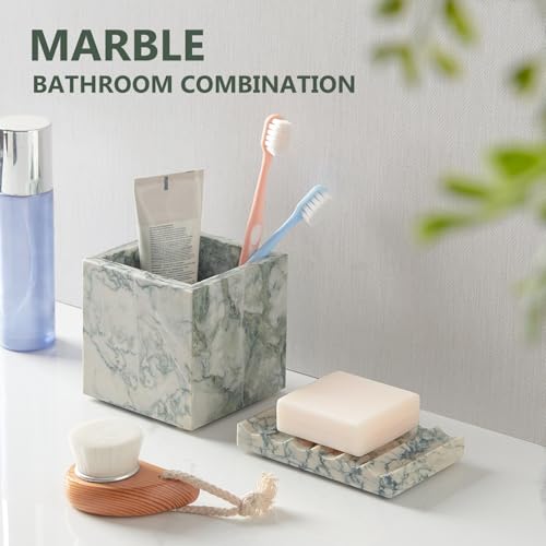 Real Luxurious Natural Marble Soap Dish for Shower,soap Dish for Bathroom,Non-Ceramic/Non-Resin Stone soap Tray（Cyan Green） - color: Cyan Green