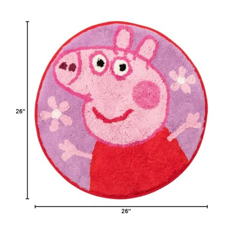 Peppa Pig 100% Cotton Non Slip Plush Bathroom Mat Rug (Officially Licensed Product) By Franco - color: Peppa Pig