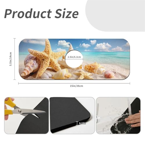 Faucet Fast Absorbent Pad - Yellow Starfish Shells On The Beach Drying Pad, Suitable For Kitchen, Bathroom, Island And Other Scenes - color: Yellow starfish shells on the beach