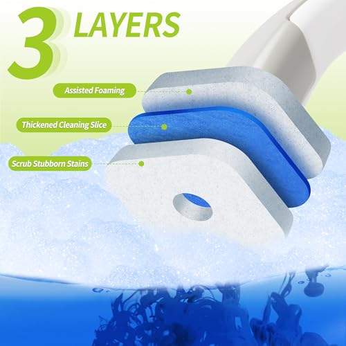 IVYROLL Toilet Bowl Cleaner Wand with 14 Refills, Disposable Toilet Brush Set with Holder, Cleaning System Starter Wand Kit, Bathroom Cleaning Set - size: 1 Count (Pack of 1)