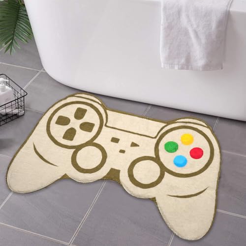 Gaming Bath Mat, Gamer Bath Rugs Non-Slip Absorbent PlayStation Rug Video Game Rug for Bathroom Floor Tub Kids Bathroom Rugs - color: Brown