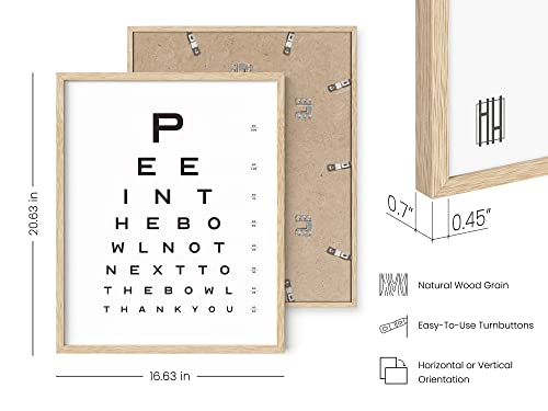 HAUS AND HUES Funny Bathroom Signs – Eye Exam Restroom Print, Playful Home Wall Accent, Witty Washroom Artwork (16x20, Beige Frame) - color: Eye Exam, size: 16"L x 20"W, style: Beige Framed