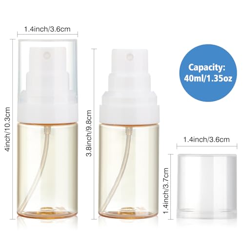 Travel Spray Bottle 2 Pack 1.35oz / 40ml Small Fine Mist Spray Bottles | Empty Mini Spray Bottles Refillable Plastic Travel Bottle - Leak Proof - for Face Toner, Hair Mist, Plants, Cleaning - color: clear+blue