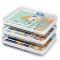 3 Pack Extra Large White Clear Hard Shell Zipper Case, Clear Storage Organizer Bins with Zipper, Water-Resistant Flat Storage Case for Board Games, Documents, Crafts, Toys, Travel - size: XL3