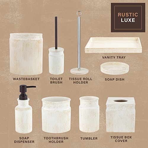 Rustic Luxe Beige Square Resin Tissue Box Cover - style: Square Tissue Box