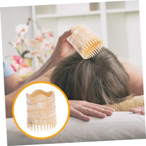 Yak Horn Massage Comb Fine Teeth Hair Cleaning Shampoo Brush Scalp Massager Lightweight Portable Hair Care Tool for Stress Relief and Blood Circulation