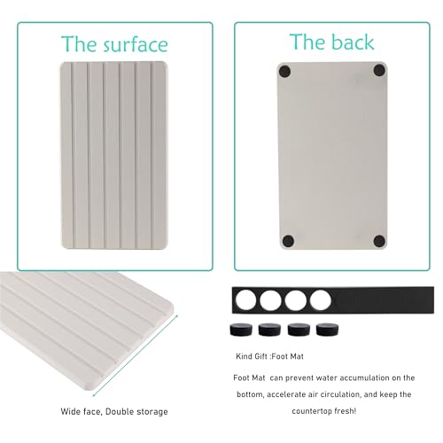 NiuYichee 2 PCS Water Absorbent diatomite Coasters, 9.5" x 5.5" Water Absorbing Stone Tray for Sink, Stone Drying mat for Kitchen Counter, Stone soap Tray Used for Hand Soaps & toiletries & Plants - color: White, size: 9.5 x 5.5 inches