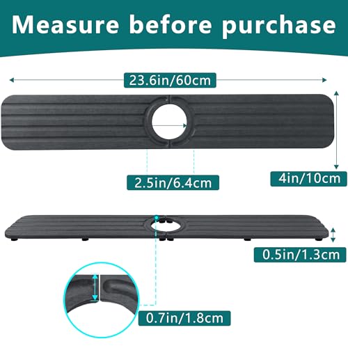 Water Absorbing Stone Kitchen Sink Mat, Faucet Splash Guard for Bathroom Counter - color: 23.6" x 3.9" Dark Gray C