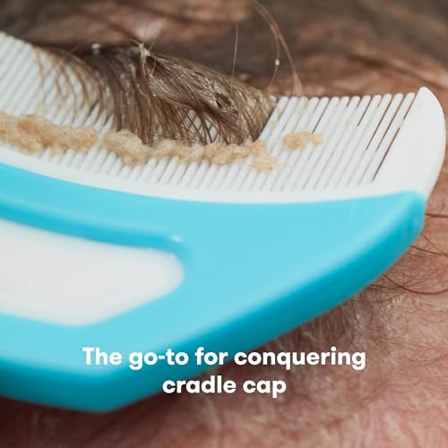 Frida Baby The 3-Step Cradle Cap System, DermaFrida The FlakeFixer, Sponge, Brush, Comb and Storage Stand for Babies with Cradle Cap, White-Blue - style: 3-Step Flake Fixer System