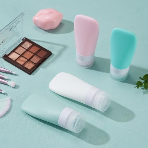 INSFIT Travel Bottles for Toiletries, TSA Approved 3oz Travel Size Containers, BPA Free Leak Proof Squeezable Silicone Tubes for Shampoo Conditioner Lotion Body Wash with Labels - color: #1 2oz, size: 2 Ounce