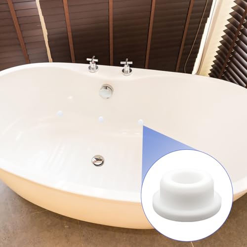 24 PCS Bathtub Jet Covers, 6 Sizes Silicone Hole Plug, White Jet Tub Plug Cover Caps Fit for 9-10 mm 12mm 14mm 16mm 18mm 22-23mm Bathtub Hole, Flexible Reusable Waterproof Tube Plugs End Covers