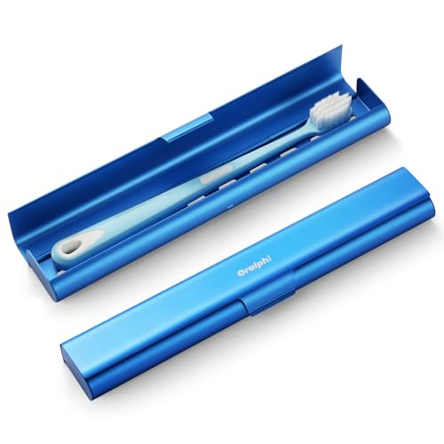 Aluminum Toothbrush Travel Case, Portable Travel Toothbrush Holder, Durable Manual Toothbrush Box Container for Traveling, Bathroom, Camping, Business Trip-Blue - color: Blue, size: 1 Pack (Standard)
