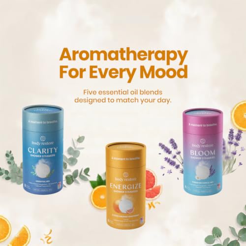 Body Restore Shower Steamers Aromatherapy 6 Pack – Fathers Day Gift for Dad, Birthday Gifts for Men, Relaxation Stress Relief Self Care – Premium Citrus Essential Oil Tablets - color: Citrus 6 Pack