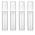 4 Pcs Empty Airless Pump Bottles, Refillable Clear Travel Pump Bottle Lotion Container Vacuum Cosmetic Container Presspump Bottle for DIY Foundation Gel Lotion Moisturiser Shampoo Toiletry(10ml)