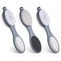 3 Pcs 4 in 1 Foot Brush for Use in Shower with Pumice Stone, Foot Rasp and Sandpaper, Foot Scrubber Brush for Feet, Dead Skin Remover for Foot Care - style: 3 Gray Foot Brush