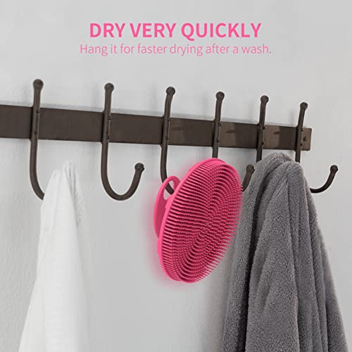 BEAUTAIL Silicone Body Scrubber, Gentle Exfoliating Shower Brush for Body | Hygienic Silicone Loofah, Easy-Grip Handle, Soft Bath Essential Scrubber for Sensitive Skin, Women, Men & Kids, 1 Pack, Rose - color: Rose 1 Pc