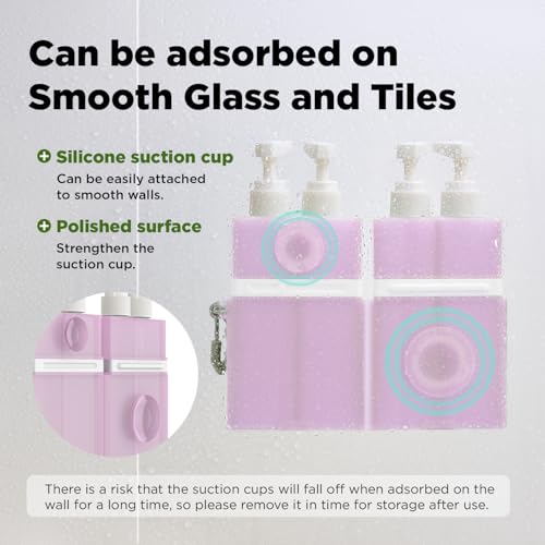 Travel Bottles for Toiletries, TSA Approved Travel Shampoo and conditioner Bottles with Suction Cups, Pink - color: Pink