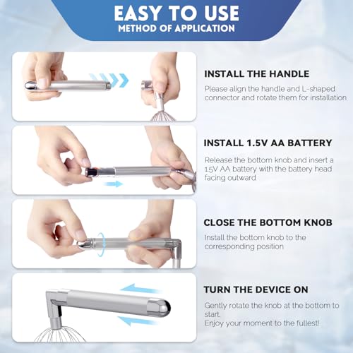 Head Massager Scalp, Vibrating Electric Scalp Massagers, Battery Powered Head Scratchers Massager Whisk Hair Massage Relax Tool with 20 Metal Fingers for Stress Relief, ldeal Gift for Women & Men - color: Gunmetal Gray