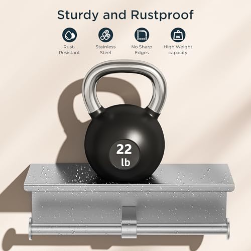 FORIOUS Double Toilet Paper Holder with Shelf, Wall Mount Tissue Roll Holder for Bathroom, 304 Stainless Steel Commercial Toilet Paper Dispensers with Phone Shelf (1, Brushed Nickel) - color: Stainless Steel