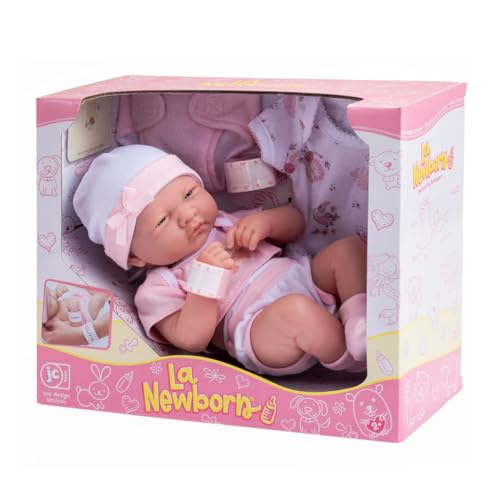8 piece Layette Baby Doll Gift Set | JC Toys - La Newborn Nursery | 14" Life-Like Doll w/ Accessories | Pink | Ages 2+ - color: Pink