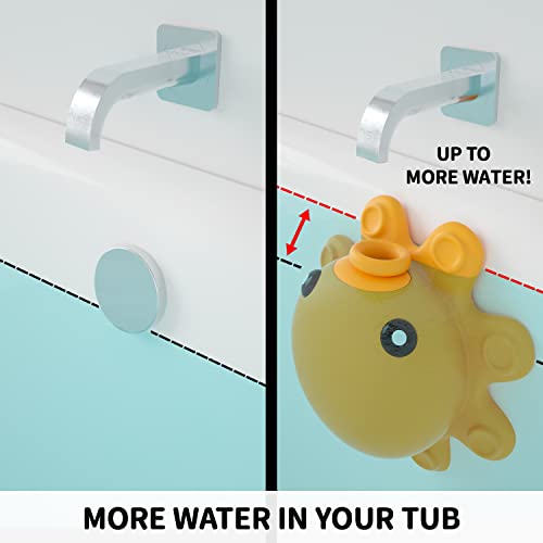 Bathtub Overflow Drain Cover - Tub Soak Bath Cover, Adds Inches of Water for Deeper Bath (Silicone, Yellow) - color: Yellow