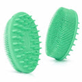 All-in-One Exfoliating Shower Brush – Gentle Silicone Loofah for Sensitive Skin with Dual-Purpose Scalp Massage for Spa-Quality Showers Daily (1pck) (Green) - color: Green