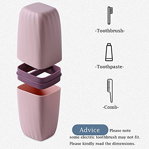 Travel Toothbrush Cup Case,Toothbrush Holder with Cover Travel Toothbrush Containers Portable Toothpaste Storage Toothbrush Case and Carrier for Camping School Business Trip Bathroom (Dark blue) - color: Dark blue