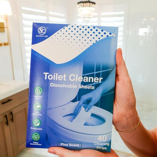 Dissolvable Toilet Bowl Cleaner Sheets (No Bottles, Easy Clean, Quick-Dissolving, Mess-Free, Septic-Safe Cleaning for Home & Office) - 40 Sheets, Pine Scent - color: Toilet Cleaner Sheets, size: 40 Count (Pack of 1)